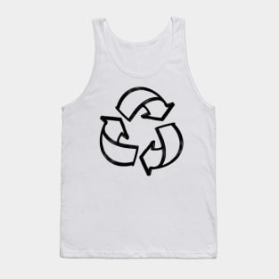 Recycling shirt black and white Tank Top